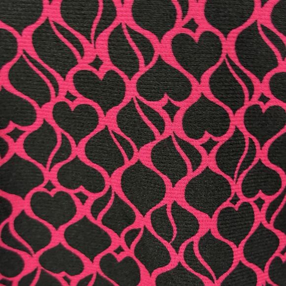 Y2K Babydoll Top Sz Petite S Beaded Whimsygoth Hot Pink Black Fairy Hearts - Picture 5 of 7